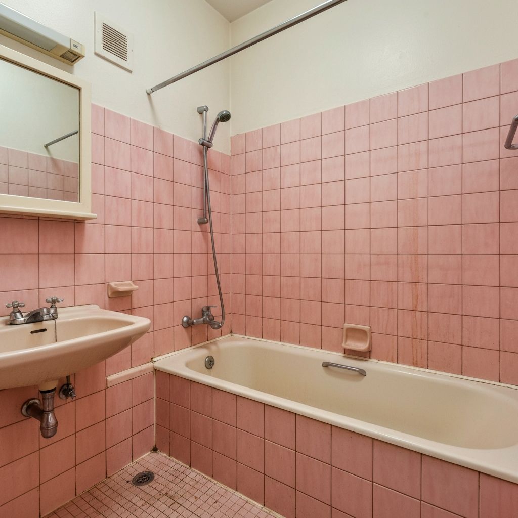 Veraltetes Bad vor dem Umbau